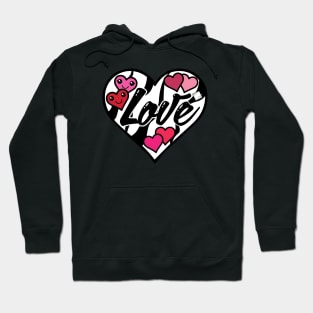 Zebra Kawaii Love Heart Hoodie